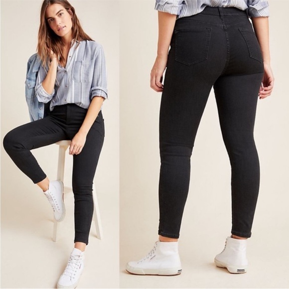 Anthropologie Pilcro Letter Press Black Denim Women's Black Skinny Jeans - Picture 1 of 4